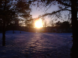 近所の公園から望む朝日06